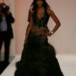 fashion-for-relief-naomi-campbell-zac-posen-dress Naomi Campbell in Zac Posen on the catwalk at Fashion for Relief (TM) photo: style frizz