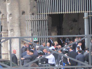 The arrival of the President of the People's Republic of China, Hu Jintao, at the Coliseum