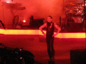 Lead singer Dave Gahan working his hips for the crowd