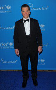 Matt Damon arriving at the UNICEF Snowflake Ball sponsored by Baccarrat photo:jason merritt/getty