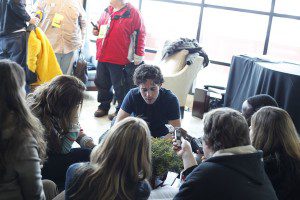 Roxy and other press interviewing Thomas Ian Nicholas in a Sundance Roundtable at the A-List Art & Soul Center