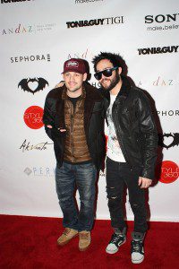 Joel Madden and Pete Wentz arriving at the Clandestine Industries STYLE360 after party photo: Runway Resource
