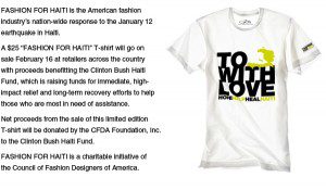 "Fashion for Haiti" T-shirt photo: cfda
