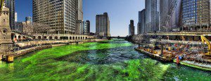 The Chicago River on St. Patty's Day photo:wikipedia