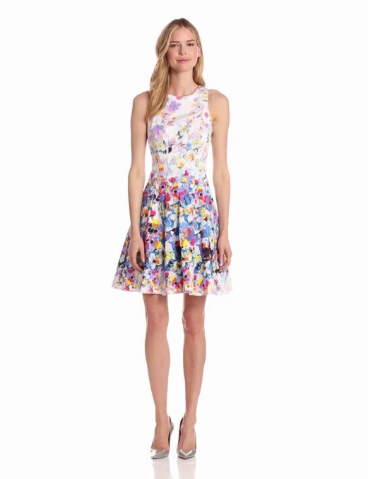 Maggy London Women's Floral Fit And Flare Dress