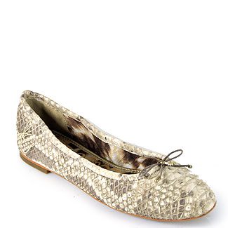 Sam Edelman - Felicia - Snake Printed Flat in Black and White