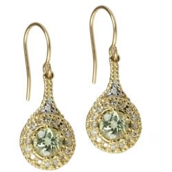 Michael Valitutti 14k Yellow Gold Apatite and Diamond Earrings