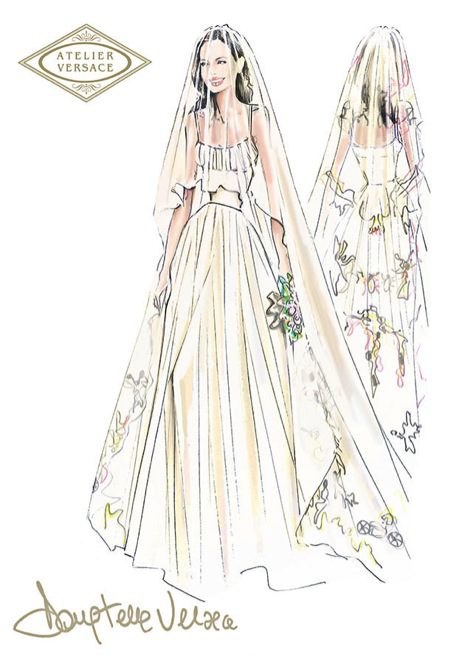 Angelina Jolie Wedding Dress Sketch