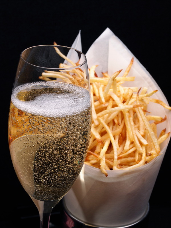 french fries and champagne